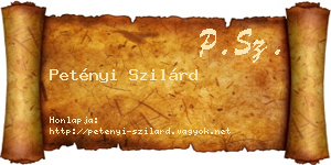 Petényi Szilárd névjegykártya