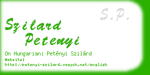 szilard petenyi business card